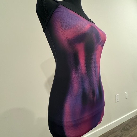 Xs new camisole body outlined black/ purple tight summer mini dress never worn - Picture 17 of 17